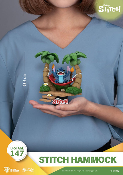 Beast Kingdom Disney Lilo & Stitch Stitch Hammock PVC Diorama Statue