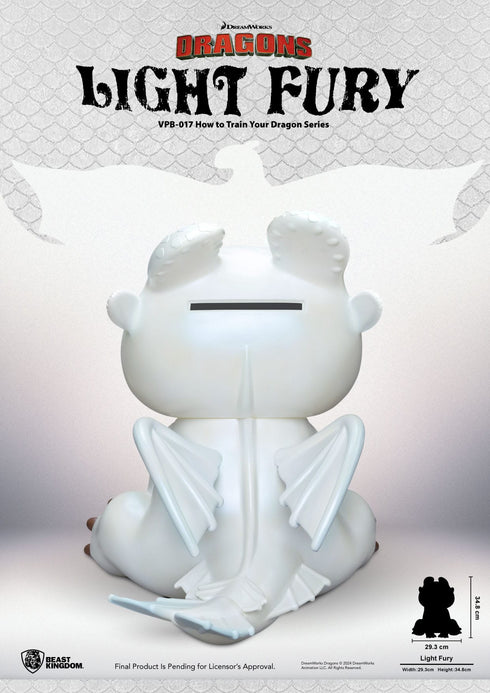 Beast Kingdom Light Fury Piggy Bank - How To Train Your Dragon - Vinyl Collectible
