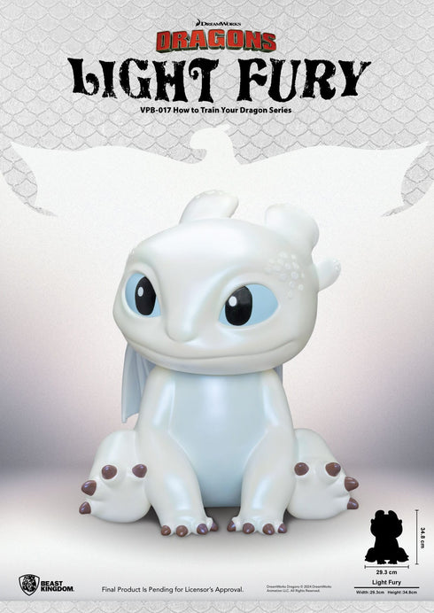 Beast Kingdom Light Fury Piggy Bank - How To Train Your Dragon - Vinyl Collectible