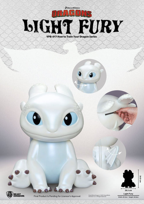 Beast Kingdom Light Fury Piggy Bank - How To Train Your Dragon - Vinyl Collectible