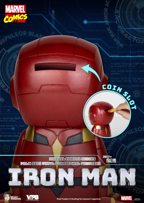 Beast Kingdom Iron Man Piggy Bank - Marvel Comics - Palm Sized Vinyl Collectible