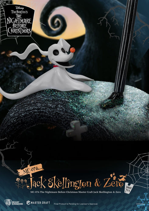 Beast Kingdom Jack Skellington & Zero - Nightmare before Christmas - MC-076 - Master Craft Collectible Statue