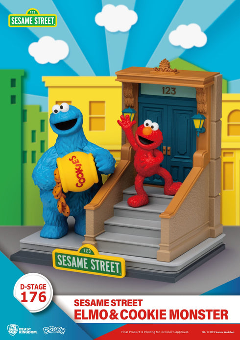 Beast Kingdom Sesame Street D-Stage Elmo & Cookie Monster PVC Statue