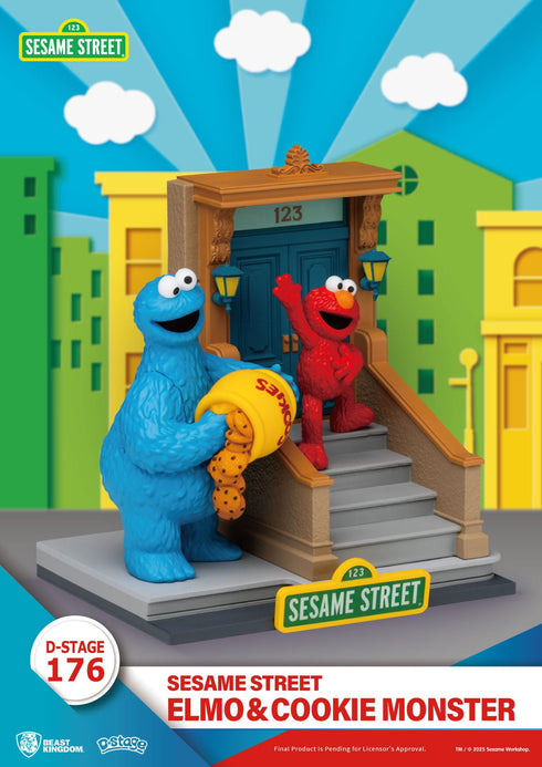 Beast Kingdom Sesame Street D-Stage Elmo & Cookie Monster PVC Statue