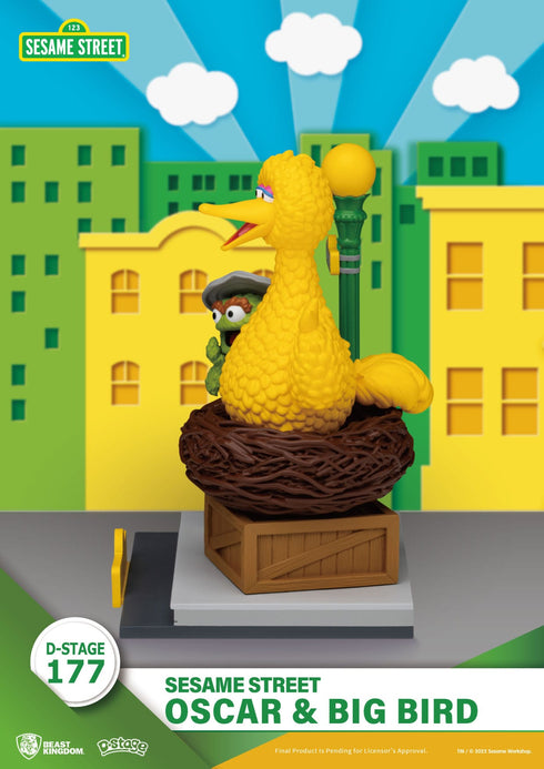 Beast Kingdom Sesame Street D-Stage Oscar & Big Bird PVC Statue