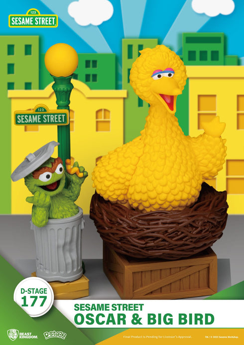 Beast Kingdom Sesame Street D-Stage Oscar & Big Bird PVC Statue