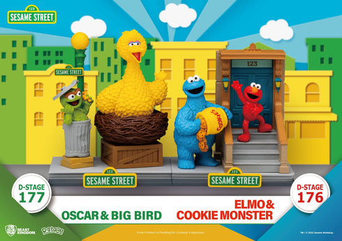 Beast Kingdom Sesame Street D-Stage Oscar & Big Bird PVC Statue
