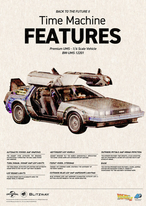 Blitzway Back to the Future II Premium UMS Time Machine 1/6 Vehicle