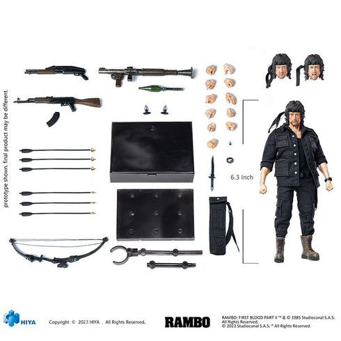 Hiya Toys Rambo First Blood II John Rambo Exquisite Super Series 1/12 Action Figure
