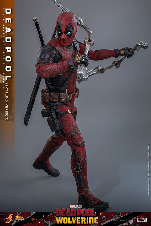 Hot Toys Deadpool (Battling Version) - Deadpool & Wolverine - MMS782 - 1/6 Scale Collectible Figure
