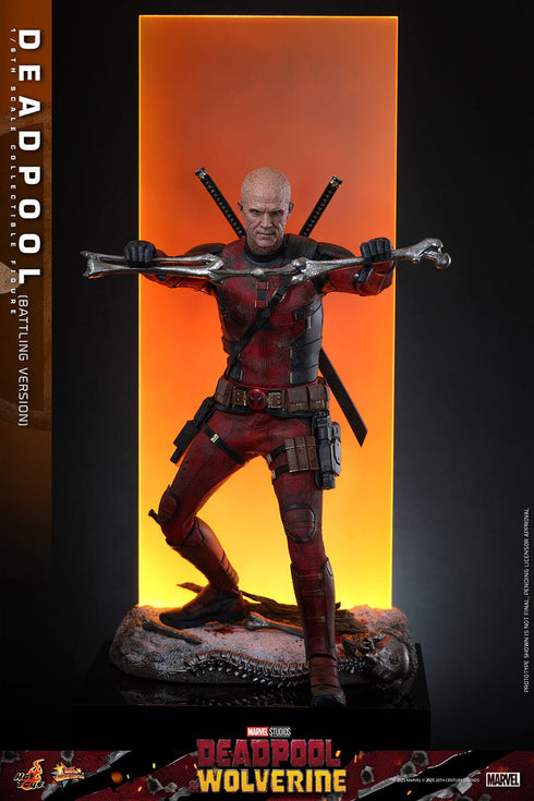 Hot Toys Deadpool (Battling Version) - Deadpool & Wolverine - MMS782 - 1/6 Scale Collectible Figure