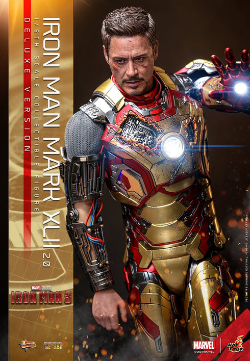 Hot Toys Iron Man Mark XLII (2.0) Deluxe - Iron Man 3 - MMS759D66 - Diecast 1/6 Scale Collectible Figure