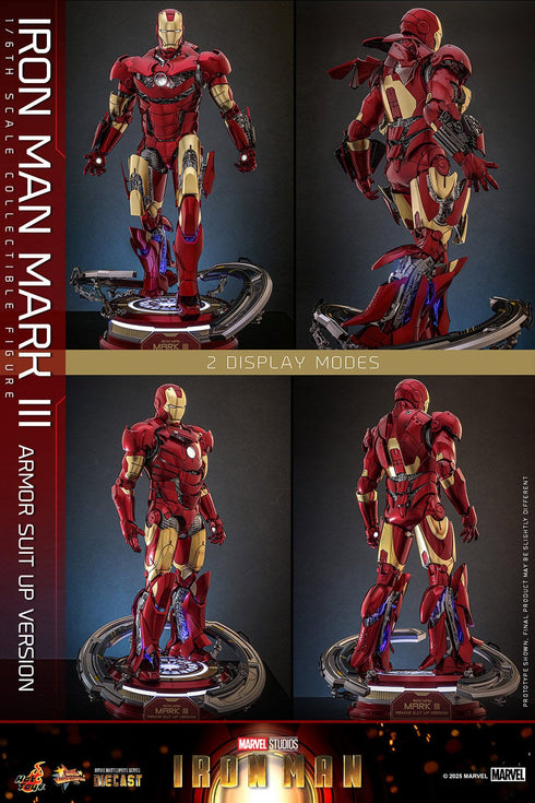 Hot Toys Iron Man Mark III (Armor Suit Up Version) - Iron Man - MMS825D72 - Diecast 1/6 Scale Collectible Figure