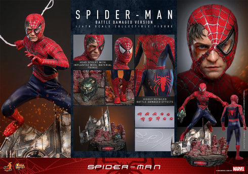 Hot Toys Spider-Man (Battle Damaged Version) - Spider-Man - MMS859 - 1/6 Scale Collectible Figure