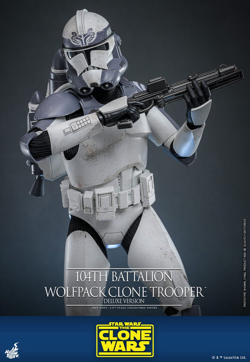 Hot Toys 104th Battalion Wolfpack Clone Trooper Deluxe Version - Star Wars: The Clone Wars - TMS143 - 1/6 Scale Collectible Figure