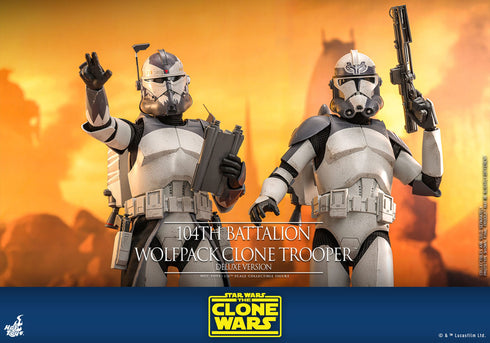 Hot Toys 104th Battalion Wolfpack Clone Trooper Deluxe Version - Star Wars: The Clone Wars - TMS143 - 1/6 Scale Collectible Figure