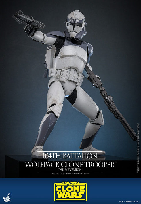 Hot Toys 104th Battalion Wolfpack Clone Trooper Deluxe Version - Star Wars: The Clone Wars - TMS143 - 1/6 Scale Collectible Figure