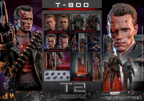 Hot Toys Terminator 2 Movie Masterpiece T-800 Battle Damaged Version 2.0 1/6 Action Figure