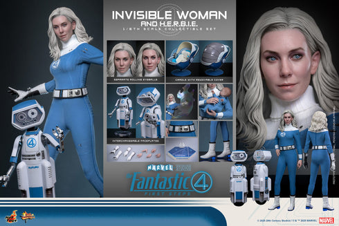 Hot Toys Invisible Woman & H.E.R.B.I.E. - The Fantastic Four: First Steps - MMS824 -1/6 Scale Collectible Figure 2-Pack