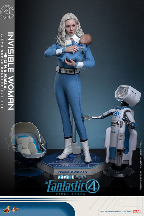 Hot Toys Invisible Woman & H.E.R.B.I.E. - The Fantastic Four: First Steps - MMS824 -1/6 Scale Collectible Figure 2-Pack
