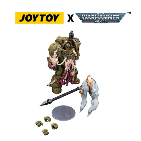 JOYTOY Death Guard Blightlord Terminator 2 with Flail of Corruption - Warhammer 40,000 - 1/18 Scale Collectible Figure