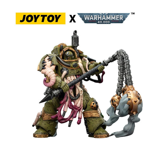 JOYTOY Death Guard Blightlord Terminator 2 with Flail of Corruption - Warhammer 40,000 - 1/18 Scale Collectible Figure