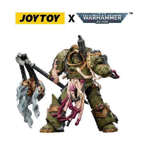 JOYTOY Death Guard Blightlord Terminator 2 with Flail of Corruption - Warhammer 40,000 - 1/18 Scale Collectible Figure