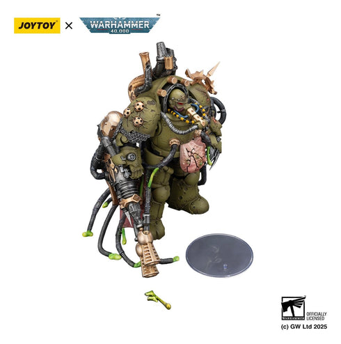 JOYTOY Death Guard Lord of Virulence with Power Fist and Twin Plague Spewer - Warhammer 40,000 - 1/18 Scale Collectible Figure
