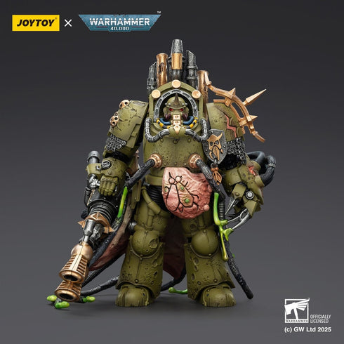 JOYTOY Death Guard Lord of Virulence with Power Fist and Twin Plague Spewer - Warhammer 40,000 - 1/18 Scale Collectible Figure