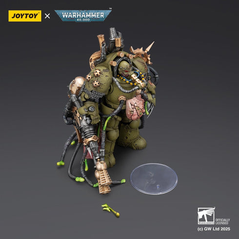 JOYTOY Death Guard Lord of Virulence with Power Fist and Twin Plague Spewer - Warhammer 40,000 - 1/18 Scale Collectible Figure