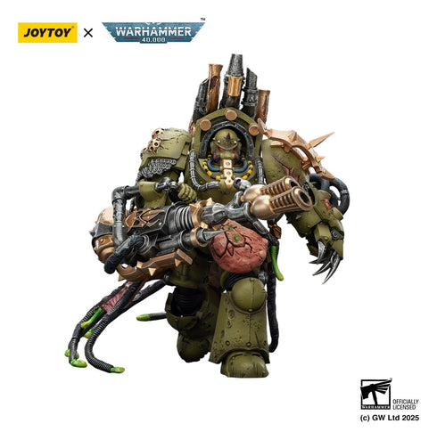 JOYTOY Death Guard Lord of Virulence with Power Fist and Twin Plague Spewer - Warhammer 40,000 - 1/18 Scale Collectible Figure