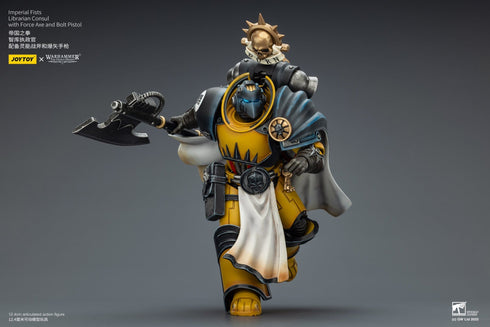 JOYTOY Imperial Fists Librarian Consul with Force Axe and Bolt Pistol - Warhammer The Horus Heresy - 1/18 Scale Collectible Figure