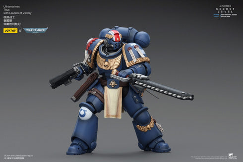 JOYTOY Ultramarines Titus with Laurels of Victory - Warhammer 40,000 - 1/18 Scale Collectible Figure