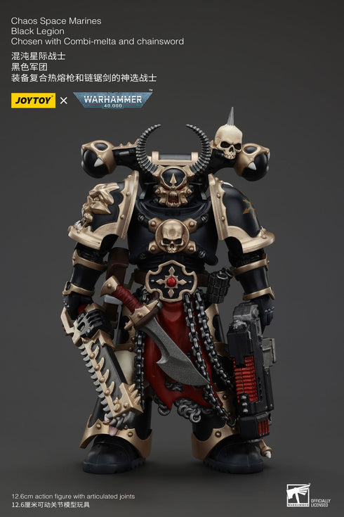 JOYTOY Warhammer 40K Chaos Space Marines Black Legion Chosen with Combi-Melta and Chainsword Action Figure