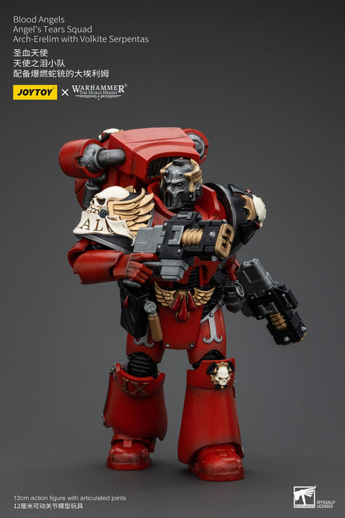 JOYTOY Warhammer The Horus Heresy Blood Angels Angel's Tears Squad Arch-Erelim with Volkite Serpentas 1/18 Action Figure