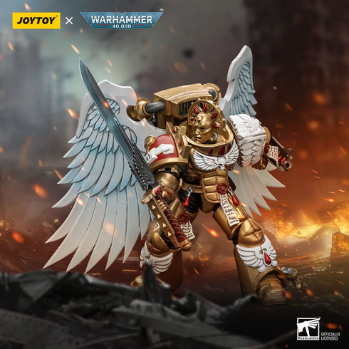 JOYTOY Warhammer The Horus Heresy Blood Angels Sanguinary Guard with Encarmine Sword 1 1/18 Action Figure