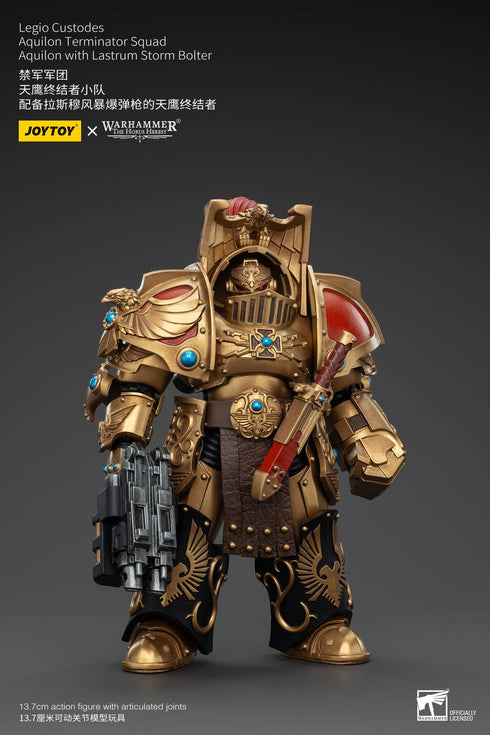 JOYTOY Warhammer The Horus Heresy Legio Custodes Aquilon Terminator Squad Aquilon with Lastrum Storm Bolter 1/18 Action Figure