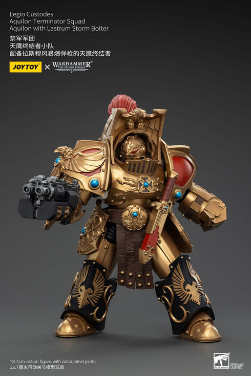 JOYTOY Warhammer The Horus Heresy Legio Custodes Aquilon Terminator Squad Aquilon with Lastrum Storm Bolter 1/18 Action Figure