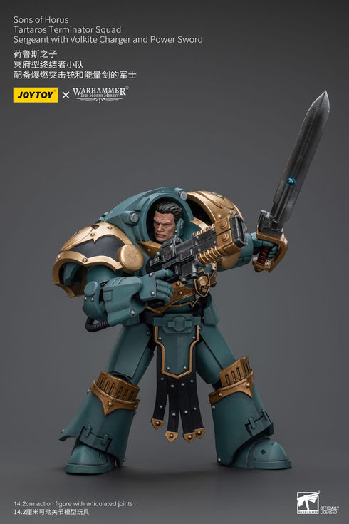 JOYTOY Warhammer The Horus Heresy Tartaros Terminator Squad Sergeant With Volkite Charger And Power Sword 1/18 Action Figure
