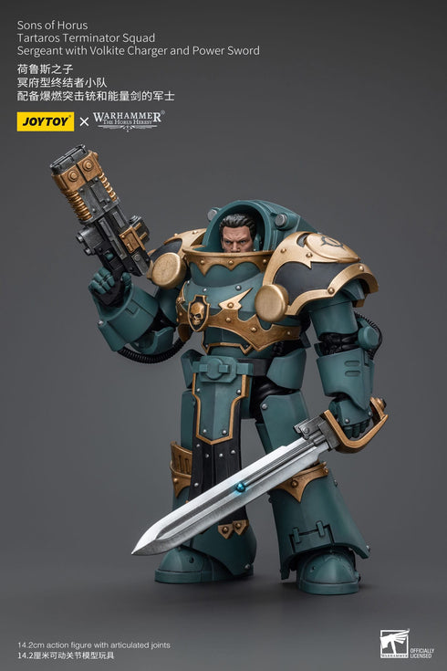 JOYTOY Warhammer The Horus Heresy Tartaros Terminator Squad Sergeant With Volkite Charger And Power Sword 1/18 Action Figure
