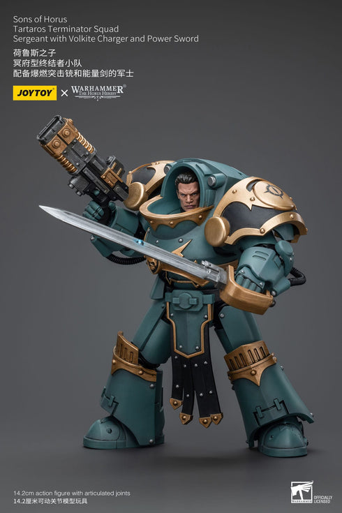 JOYTOY Warhammer The Horus Heresy Tartaros Terminator Squad Sergeant With Volkite Charger And Power Sword 1/18 Action Figure