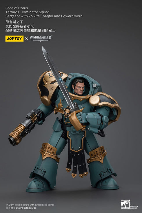 JOYTOY Warhammer The Horus Heresy Tartaros Terminator Squad Sergeant With Volkite Charger And Power Sword 1/18 Action Figure