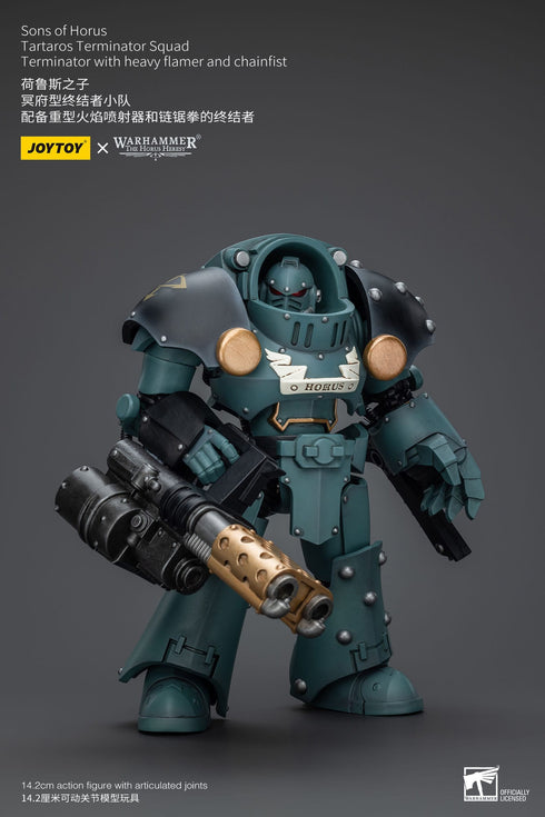 JOYTOY Warhammer The Horus Heresy Tartaros Terminator Squad Terminator With Heavy Flamer And Chainfist 1/18 Action Figure