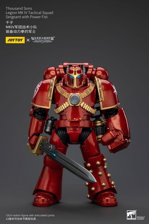 JOYTOY Warhammer The Horus Heresy Thousand Sons Legion MK IV Tactical Squad Sergeant with Power Fist 1/18 Action Figure