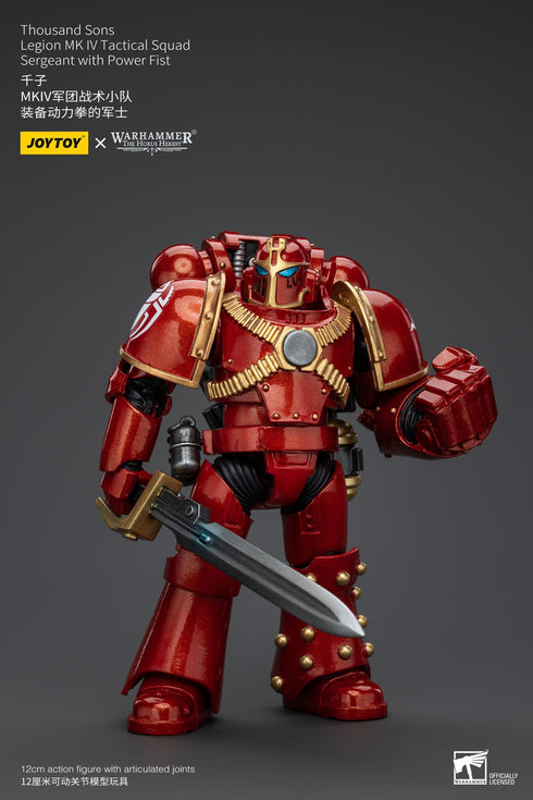 JOYTOY Warhammer The Horus Heresy Thousand Sons Legion MK IV Tactical Squad Sergeant with Power Fist 1/18 Action Figure