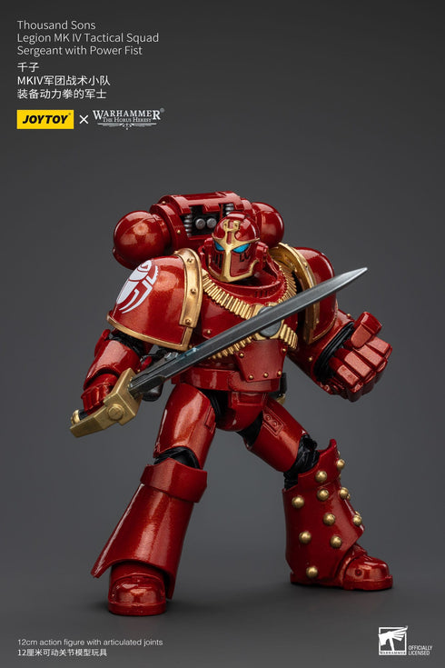 JOYTOY Warhammer The Horus Heresy Thousand Sons Legion MK IV Tactical Squad Sergeant with Power Fist 1/18 Action Figure