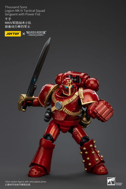 JOYTOY Warhammer The Horus Heresy Thousand Sons Legion MK IV Tactical Squad Sergeant with Power Fist 1/18 Action Figure