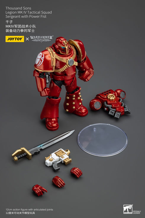 JOYTOY Warhammer The Horus Heresy Thousand Sons Legion MK IV Tactical Squad Sergeant with Power Fist 1/18 Action Figure