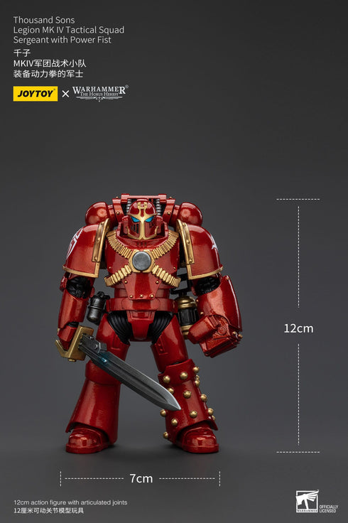 JOYTOY Warhammer The Horus Heresy Thousand Sons Legion MK IV Tactical Squad Sergeant with Power Fist 1/18 Action Figure