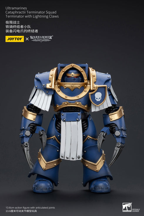 JOYTOY Warhammer The Horus Heresy Ultramarines Cataphractii Terminator Squad Terminator with Lightning Claws 1/18 Action Figure